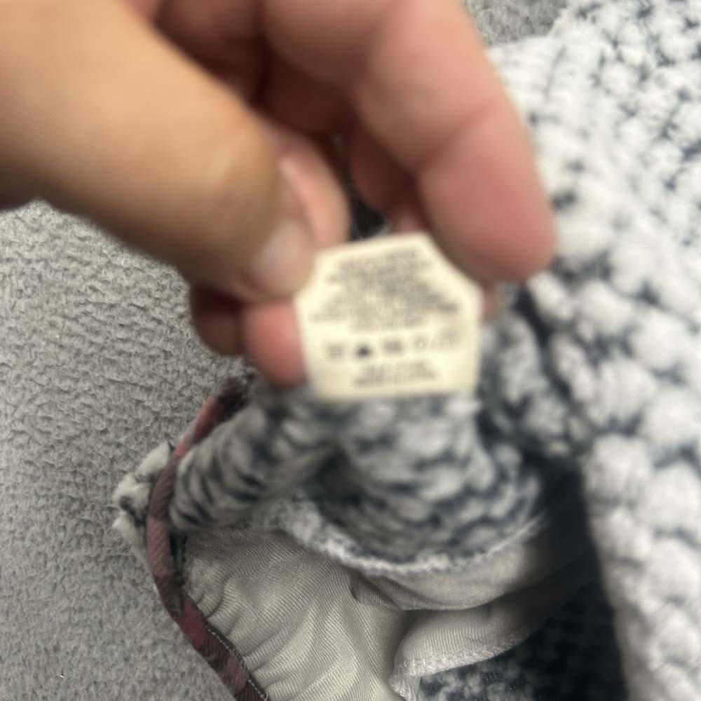 Simply Southern White and Black Patterned Fleece Pullover with Plaid Accents - Picture 8 of 9